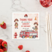 Serviette En Papier Pompier Camion 1er fête d'anniversaire (En situation)