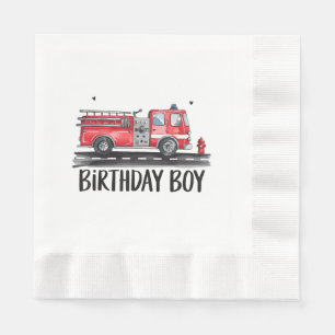Serviette En Papier Pompier Camion L'anniversaire de la famille des ga