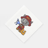 Serviette En Papier Pompier Chat Pompier (Coin)