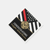 Serviette En Papier Pompier Fire Academy Red Line Drapeau Graduation (Coin)