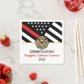Serviette En Papier Pompier Graduation Mince Red Line Fire Academy (En situation)