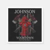 Serviette En Papier Pompier NOM Fire Department Hydrant USA Drapeau (Devant)