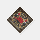 Serviette En Papier Pompier NOM Pompier Pompier Département d'incendie (Coin)