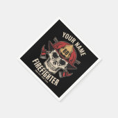 Serviette En Papier Pompier personnalisé Crâne pompier pompier départe (Coin)