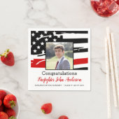 Serviette En Papier Pompier Photo Mince Red Line Graduation (En situation)