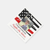 Serviette En Papier Pompier Photo Mince Red Line Graduation (Coin)