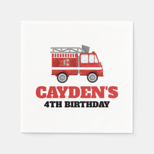 Serviette En Papier Pompier Pompier Anniversaire (Devant)