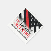 Serviette En Papier Pompier Retraite Ligne Rouge Flag Flaman (Coin)