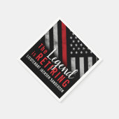 Serviette En Papier Pompier Retraite Ligne Rouge Flag Flaman (Coin)
