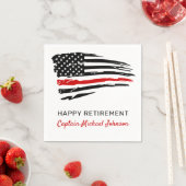 Serviette En Papier Pompier Retraite pompiers Mince Red Line Party (En situation)