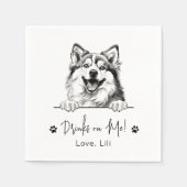 Serviette En Papier Pomsky Chien Boissons Personnalisées Sur Moi (Devant)