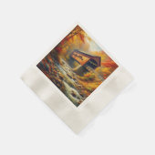 Serviette En Papier pont couvert d'automne classique (Coin)