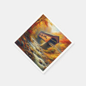 Serviette En Papier pont couvert d'automne classique (Coin)