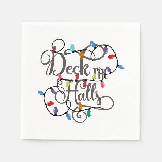 Serviette En Papier pont des halls lumières de Noël (Devant)