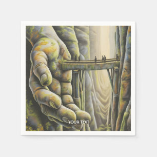 Serviette En Papier Pont main en pierre mignon Imaginaire
