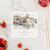 Serviette En Papier Pont rustique de campagne Rivière Mariage (En situation)