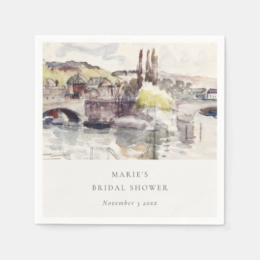 Serviette En Papier Pont rustique de campagne Rivière Mariage (Devant)