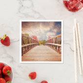 Serviette En Papier Pont rustique en bois dans le pays (En situation)