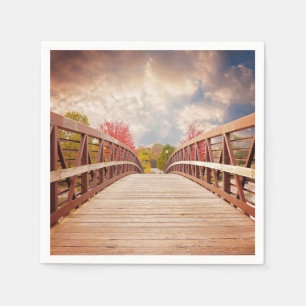 Serviette En Papier Pont rustique en bois dans le pays