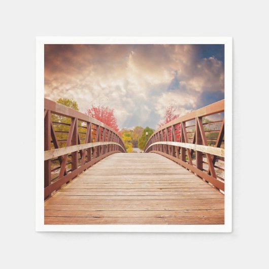 Serviette En Papier Pont rustique en bois dans le pays (Devant)