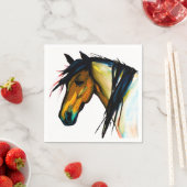 Serviette En Papier Pony sauvage | Cheval aquarelle (En situation)