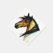 Serviette En Papier Pony sauvage | Cheval aquarelle (Coin)