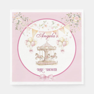 Serviette En Papier Pony Violet Rêves Baby shower serviettes