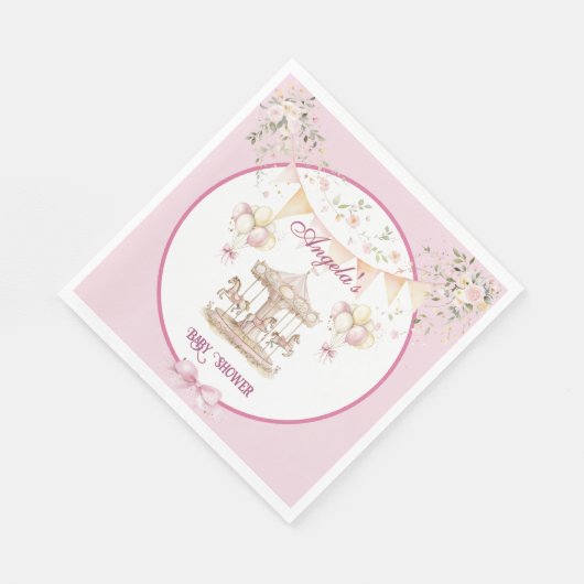 Serviette En Papier Pony Violet Rêves Baby shower serviettes (Coin)