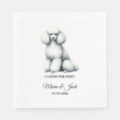 Serviette En Papier Poodle Chien J'Aimais Ses Premiers Mariages Napkin (Devant)