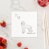 Serviette En Papier Poodle chien Mariage Cocktail Napkins (En situation)