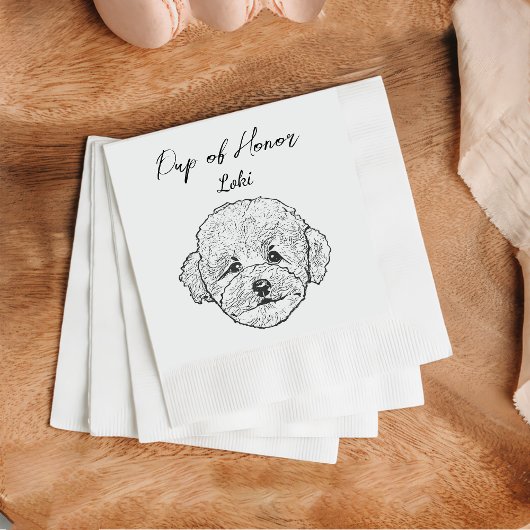 Serviette En Papier Poodle Chien Personnalisé Cocktail Napkin Pet Napk