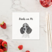 Serviette En Papier Poodle Cocktail Napkins (En situation)