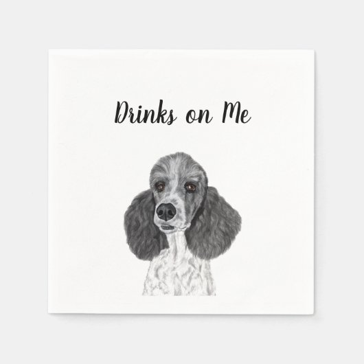 Serviette En Papier Poodle Cocktail Napkins (Devant)