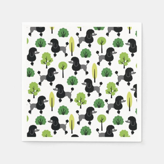 Serviette En Papier Poodle dans le parc (Devant)
