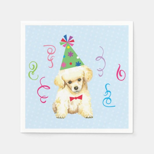 Serviette En Papier Poodle de jouet de fête d'anniversaire (Devant)