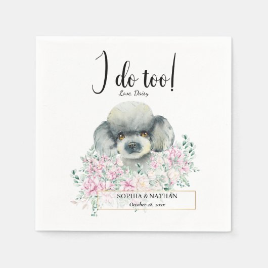 Serviette En Papier Poodle Doodle Mariage Cocktail Napkins (Devant)