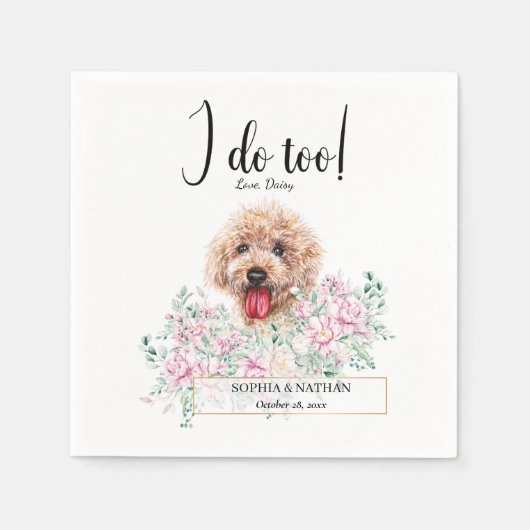 Serviette En Papier Poodle Doodle Mariage Cocktail Napkins (Devant)