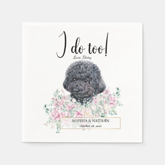 Serviette En Papier Poodle Doodle Mariage Cocktail Napkins (Devant)