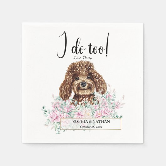 Serviette En Papier Poodle Doodle Mariage Cocktail Napkins (Devant)