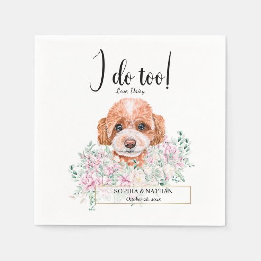 Serviette En Papier Poodle Doodle Mariage Cocktail Napkins (Devant)