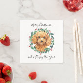 Serviette En Papier Poodle Elegant Chien Wreath Joyeux Noël (En situation)