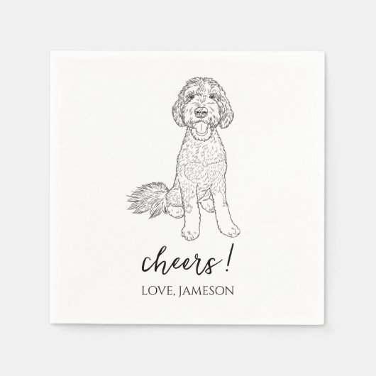 Serviette En Papier Poodle Goldendoodle Labradoodle.Mariage de chien N (Devant)