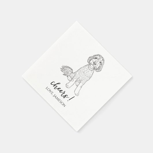Serviette En Papier Poodle Goldendoodle Labradoodle.Mariage de chien N (Coin)