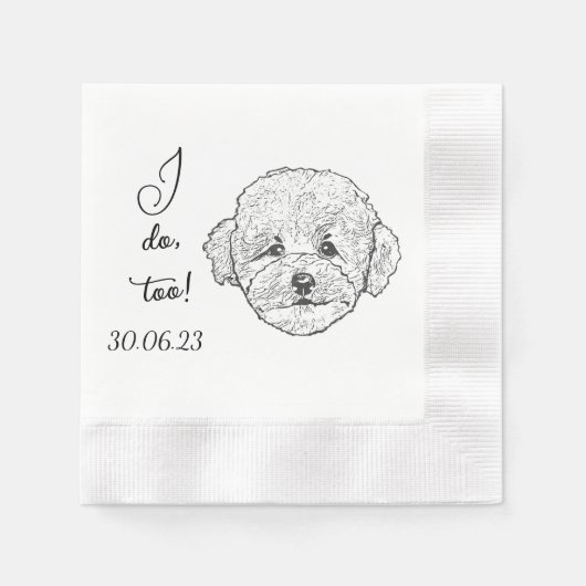 Serviette En Papier Poodle I Do Too Dog Cocktail Personnalisé Napkin (Devant)