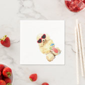 Serviette En Papier Poodle miniature d'été (En situation)