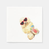 Serviette En Papier Poodle miniature d'été (Devant)