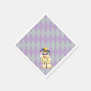 Serviette En Papier Poodle miniature Mardi Gras