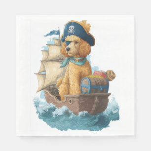 Serviette En Papier Poodle Pirate � Drôle de chien de mer