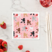 Serviette En Papier Poodle Valentine Motif (En situation)