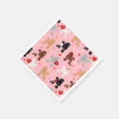 Serviette En Papier Poodle Valentine Motif (Coin)